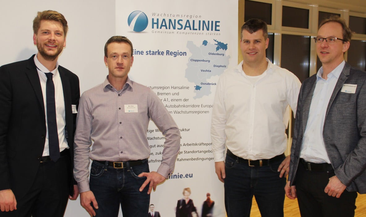 Kommen Maschinenbauteile künftig aus dem Drucker? Informierten zu 3D-Druck und additive Fertigung: Robert Kampmann, Maic Blase, Markus Steudel und Maik Schmeltzpfenning